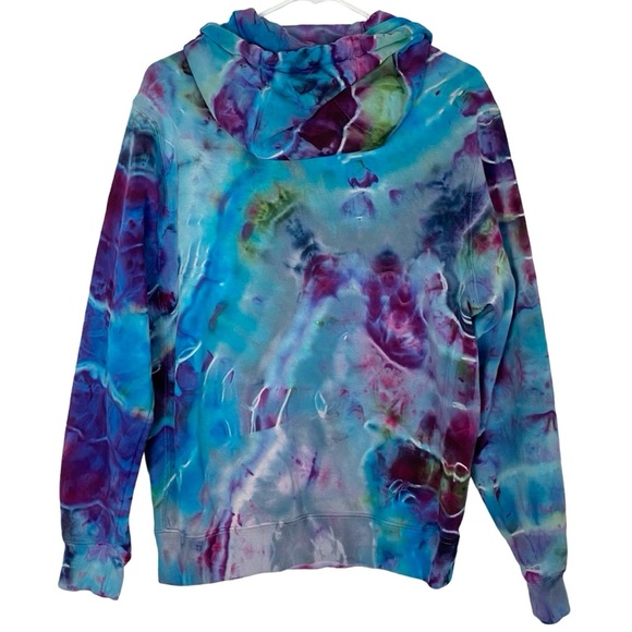 Nike Geode Tie Dye Hoodie Sweatshirt Pullover Mens Small Unisex Blue Pocket Pink - Picture 2 of 12